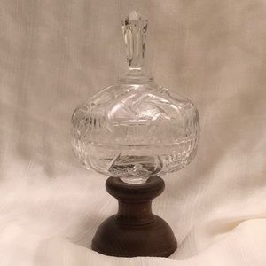 Mid Century Modern Wood Pedestal Candy Dish